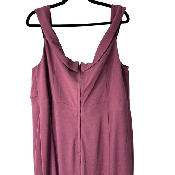 Davids Bridal Dress Size 22 Chianti Long Pleated Off the Shoulder Stretch Crepe - Picture 6 of 11